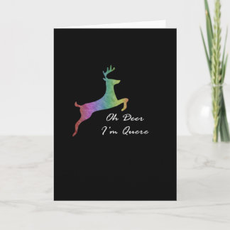Oh Deer Queer Funny Pun LGBT PFolded Greeting Card Kaart