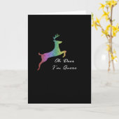 Oh Deer Queer Funny Pun LGBT PFolded Greeting Card Kaart (Gele Bloem)