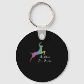 Oh Deer Queer Funny Pun LGBT Pride CelebraKeychain Sleutelhanger (Voorkant)