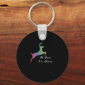 Oh Deer Queer Funny Pun LGBT Pride CelebraKeychain Sleutelhanger (Voorkant)