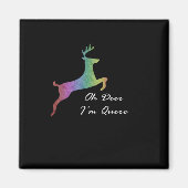 Oh Deer Queer Funny Pun LGBT Pride Celebration  Magneet (Voorkant)