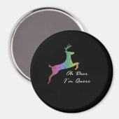 Oh Deer Queer Funny Pun LGBT Pride Celebration  Magneet (Voorkant / Achterkant)