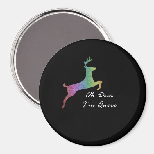 Oh Deer Queer Funny Pun LGBT Pride Celebration  Magneet (Voorkant / Achterkant)