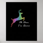 Oh Deer Queer Funny Pun LGBT Pride Celebration Poster (Voorkant)