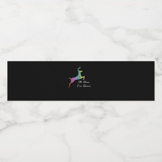 Oh Deer Queer Funny Pun LGBT Pride Celebration  Waterfles Etiket (Enkel label)