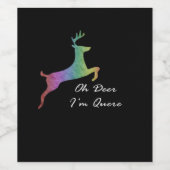 Oh Deer Queer Funny Pun LGBT Pride Celebration  Wijn Etiket (Enkel label)