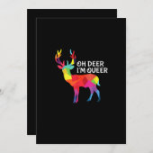 Oh Deer Queer Funny Pun LGBT Pride Design Feestdagenkaart (Voorkant / Achterkant)