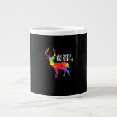 Oh Deer Queer Funny Pun LGBT Pride Design Grote Koffiekop (Voorkant)