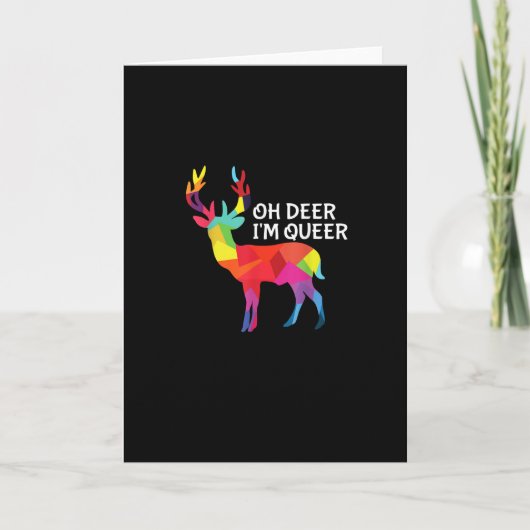 Oh Deer Queer Funny Pun LGBT Pride Design Kaart (Voorkant)