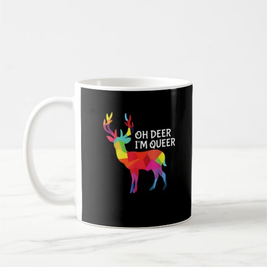 Oh Deer Queer Funny Pun LGBT Pride Design Koffiemok (Links)
