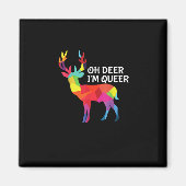 Oh Deer Queer Funny Pun LGBT Pride Design Magneet (Voorkant)
