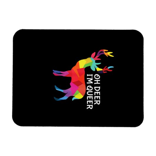 Oh Deer Queer Funny Pun LGBT Pride Design Magneet (Horizontaal)