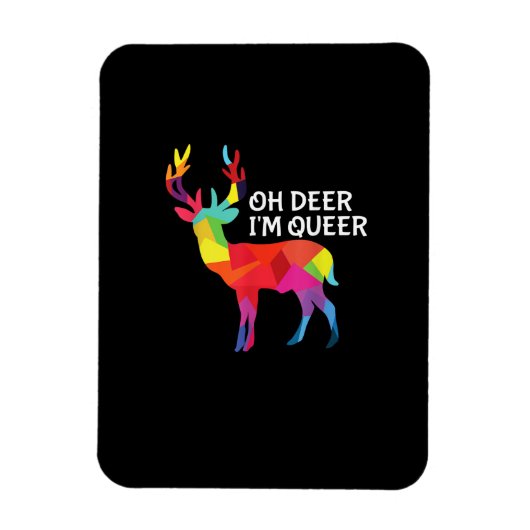 Oh Deer Queer Funny Pun LGBT Pride Design Magneet (Verticaal)