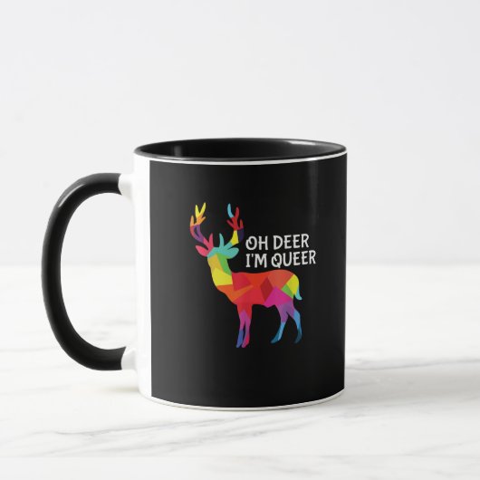 Oh Deer Queer Funny Pun LGBT Pride Design Mok (Links)