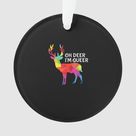 Oh Deer Queer Funny Pun LGBT Pride Design Ornament (voorkant)