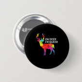 Oh Deer Queer Funny Pun LGBT Pride Design Ronde Button 5,7 Cm (Voorkant /achterkant)