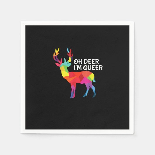 Oh Deer Queer Funny Pun LGBT Pride Design Servet (Voorkant)