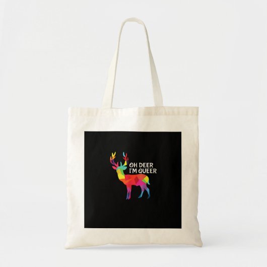 Oh Deer Queer Funny Pun LGBT Pride Design Tote Bag (Voorkant)