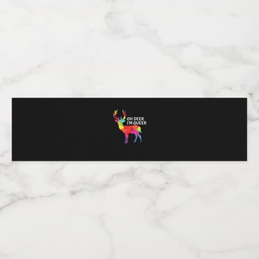 Oh Deer Queer Funny Pun LGBT Pride Design Waterfles Etiket (Enkel label)