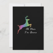 Oh Deer Queer Funny Pun LGBT PridFlat Holiday Card Feestdagenkaart (Voorkant)