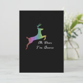 Oh Deer Queer Funny Pun LGBT PridFlat Holiday Card Feestdagenkaart (Staand voorkant)