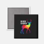Oh Deer Queer LGBT Pride Celebration Design  Magneet (Voorkant / Achterkant)