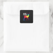 Oh Deer Queer LGBT Pride Celebration Design  Vierkante Sticker (Tas)