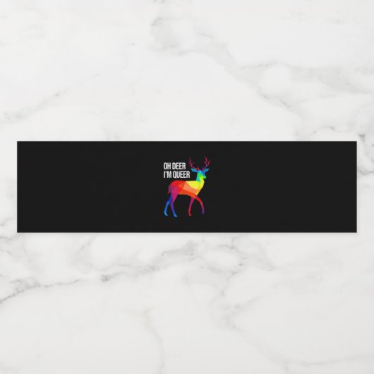 Oh Deer Queer LGBT Pride Celebration Design Waterfles Etiket (Enkel label)