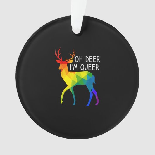 Oh Deer Queer LGBTQ Pride CelebratAcrylic Ornament (voorkant)