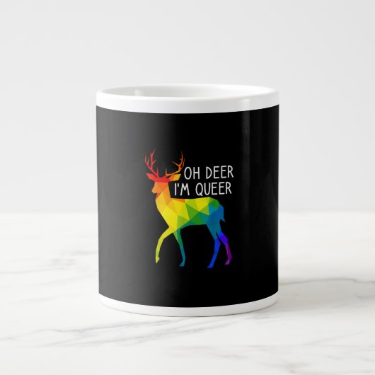 Oh Deer Queer LGBTQ Pride Celebration Month Grote Koffiekop (Voorkant)