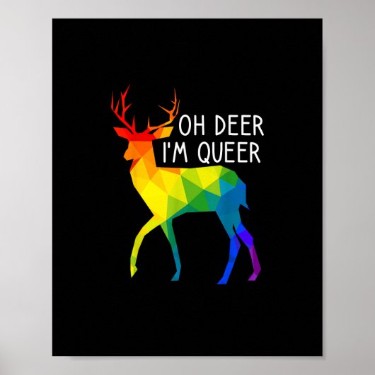 Oh Deer Queer LGBTQ Pride Celebration Month  Poster (Voorkant)