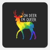 Oh Deer Queer LGBTQ Pride Celebration Month  Vierkante Sticker (Voorkant)
