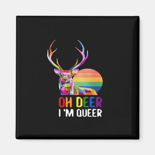 Oh Deer Queer Minimal Modern Style  Magneet (Voorkant)