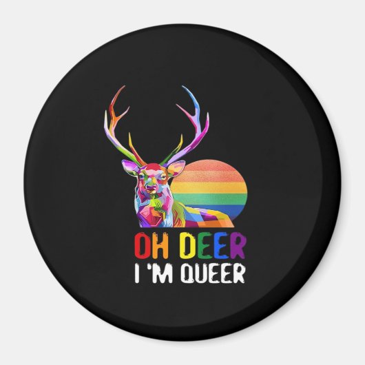 Oh Deer Queer Minimal Modern Style  Magneet (Voorkant)