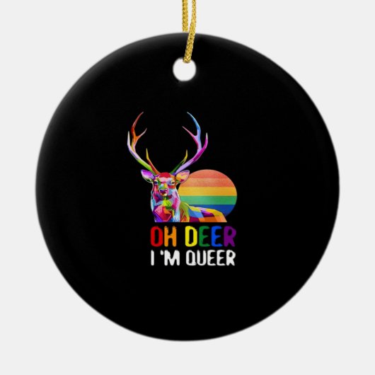 Oh Deer Queer Minimal Modern Style Ornament (Voorkant)