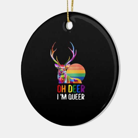 Oh Deer Queer Minimal Modern Style Ornament (Links)