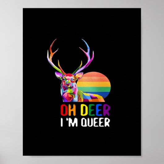 Oh Deer Queer Minimal Modern Style  Poster (Voorkant)