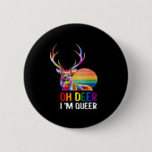 Oh Deer Queer Minimal Modern Style Ronde Button 5,7 Cm (Voorkant)