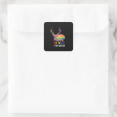 Oh Deer Queer Minimal Modern Style  Vierkante Sticker (Tas)