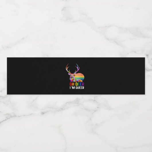 Oh Deer Queer Minimal Modern Style Waterfles Etiket (Enkel label)