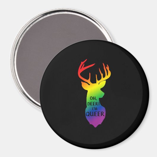 Oh Deer Queer Pride Celebration Funny LGBT Gift Magneet (Voorkant / Achterkant)