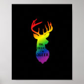 Oh Deer Queer Pride Celebration Funny LGBT Gift  Poster (Voorkant)