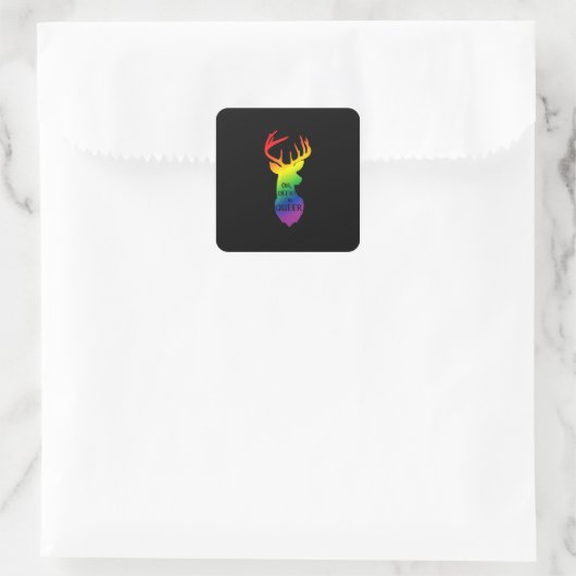 Oh Deer Queer Pride Celebration Funny LGBT Gift Vierkante Sticker (Tas)
