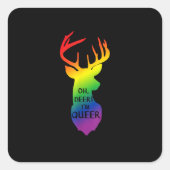 Oh Deer Queer Pride Celebration Funny LGBT Gift  Vierkante Sticker (Voorkant)