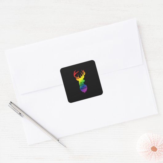 Oh Deer Queer Pride Celebration Funny LGBT Gift  Vierkante Sticker (Envelop)