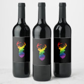 Oh Deer Queer Pride Celebration Funny LGBT Gift  Wijn Etiket (Flessen)