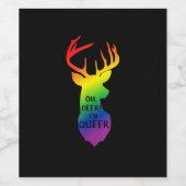 Oh Deer Queer Pride Celebration Funny LGBT Gift  Wijn Etiket (Enkel label)