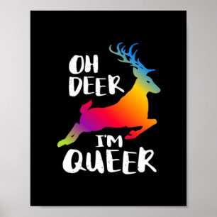 Oh Deer Queer Pride Minimaal Artistieke Stijl Poster
