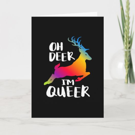 Oh Deer Queer Pride Minimal ArFolded Greeting Card Kaart (Voorkant)