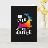 Oh Deer Queer Pride Minimal ArFolded Greeting Card Kaart (Gele Bloem)